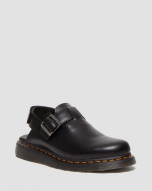 Dr Martens Jorge II Brando Leather Slingback Mules Dame Svarte | 70324-SJIQ