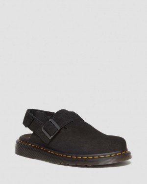 Dr Martens Jorge II Suede Slingback Mules Herre Svarte | 73804-AWZF