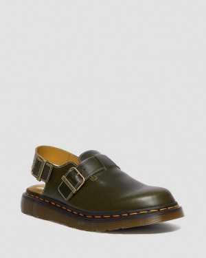 Dr Martens Jorge Made in England Classic Leather Slingback Mules Dame Mørke Grønn | 82615-ZSEN