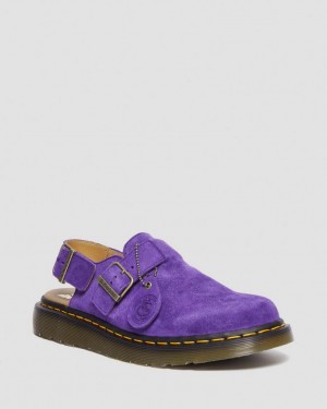 Dr Martens Jorge Made in England Suede Slingback Mules Dame Lilla | 56819-SZPL