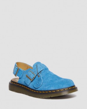 Dr Martens Jorge Made in England Suede Slingback Mules Herre Blå | 58649-XMUO