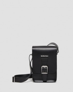 Dr Martens Leather Vertical Crossbody Veske Svarte | 64052-LGDP