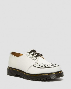 Dr Martens Ramsey Smooth Leather Platform Sko Dame Hvite | 25430-XUJH