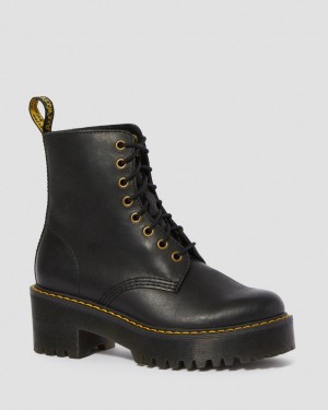 Dr Martens Shriver Hi Wyoming Leather Chelsea Støvler Dame Svarte | 71935-OHEU