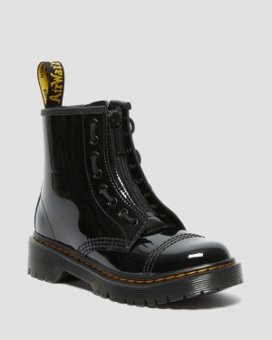 Dr Martens Sinclair Bex Patent Lærstøvler Barn Svarte | 82053-XIBJ