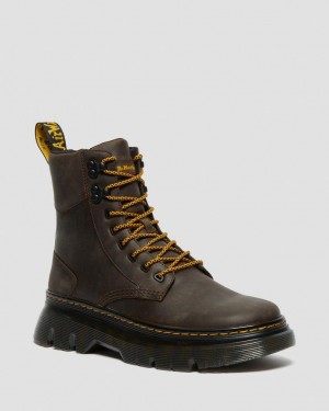 Dr Martens Tarik Crazy Horse Leather Utility Støvletter Herre Mørke Brune | 97805-SDKG