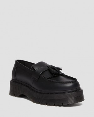 Dr Martens Vegan Adrian Felix Platform Tassel Loafers Dame Svarte | 71924-COJU