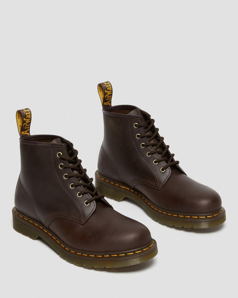 Dr Martens 101 Crazy Horse Leather Støvletter Dame Mørke Brune | 59718-NTHM