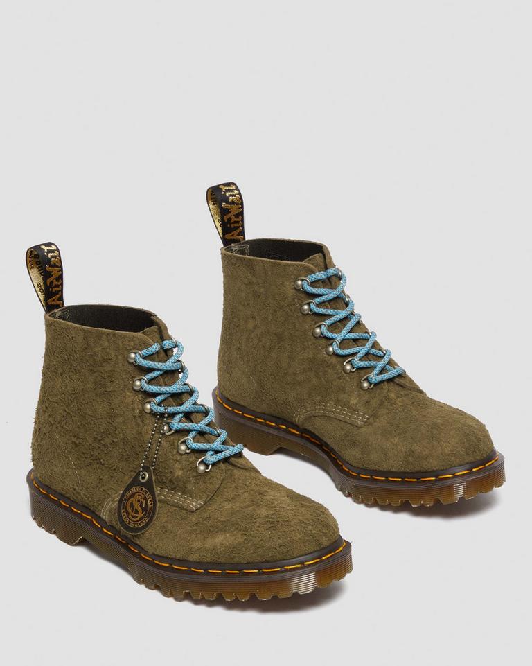 Dr Martens 101 Made in England Hardware Suede Støvletter Dame Olivengrønne | 08567-WYLP