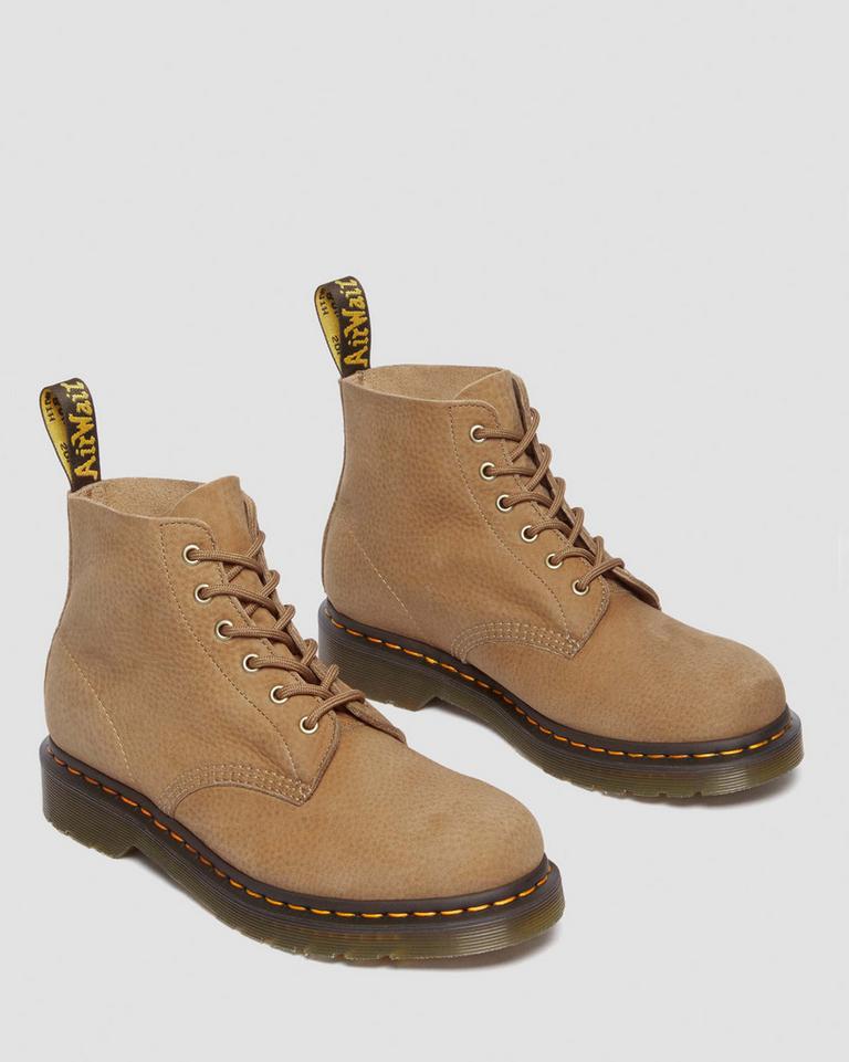 Dr Martens 101 Tumbled Nubuck Leather Støvletter Dame Brune | 54396-JBYD