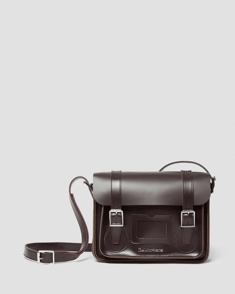 Dr Martens 11 inch Leather Messenger Veske Burgunder | 45938-ZNPB