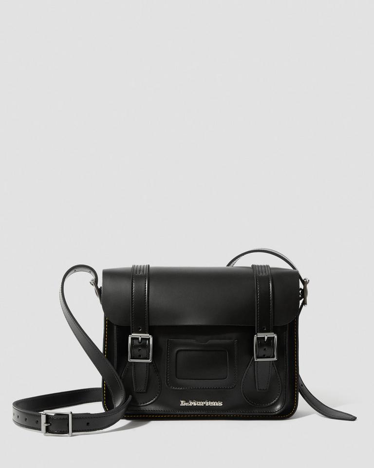 Dr Martens 11 inch Leather Messenger Veske Svarte | 73950-QZME