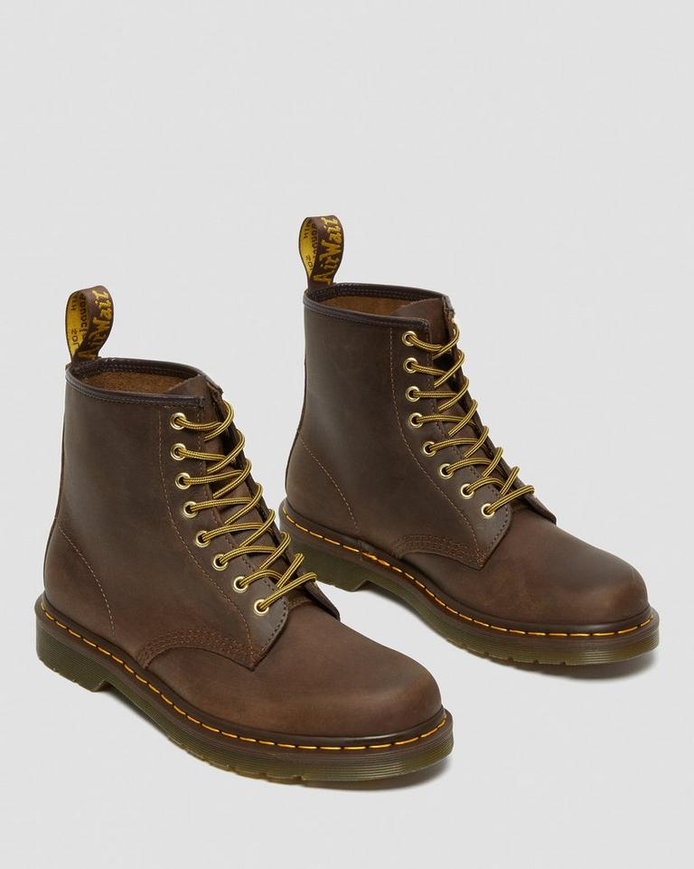 Dr Martens 1460 Crazy Horse Leather Støvletter Dame Brune | 65937-ATQH