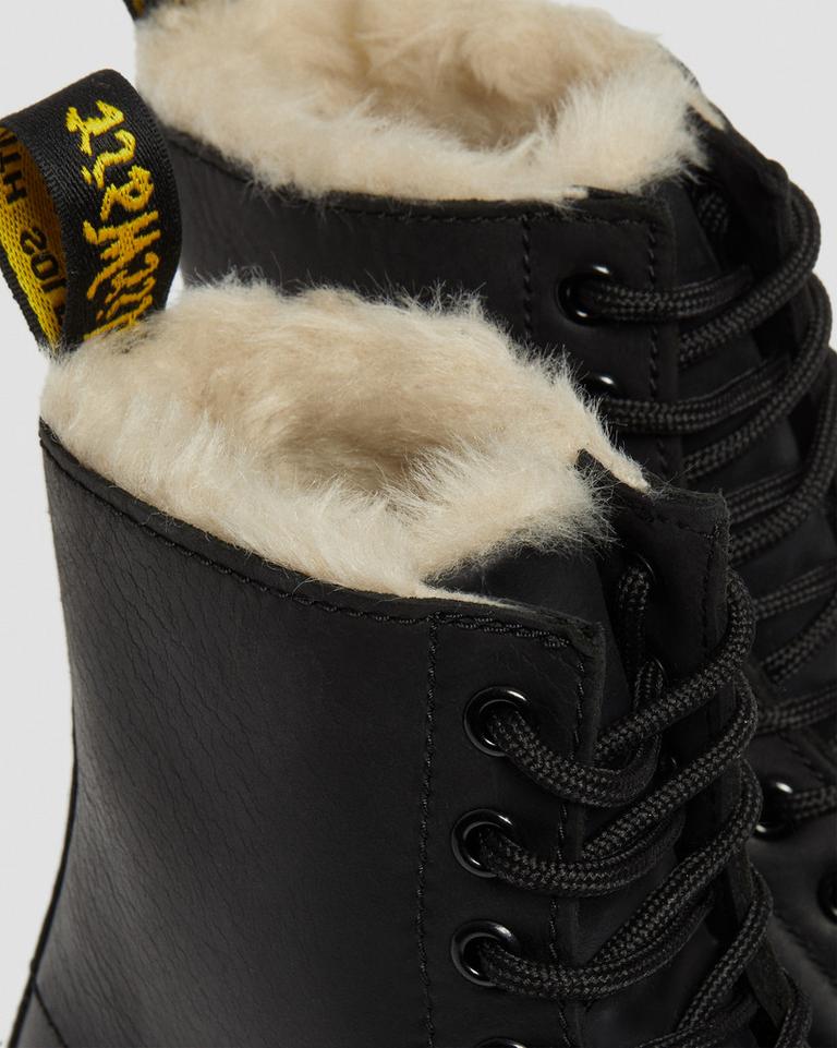 Dr Martens 1460 Faux Fur Lined Vinterstøvler Dame Svarte | 64703-AJKF