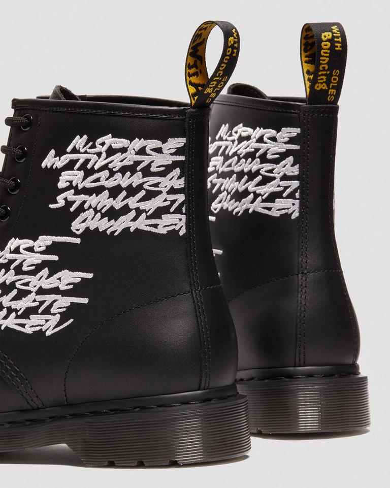 Dr Martens 1460 Futura Embroidered Leather Støvletter Herre Svarte | 20471-REZP