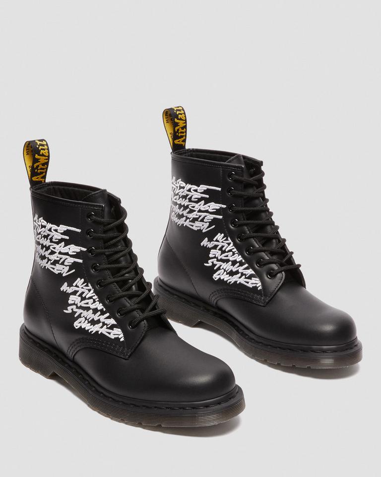 Dr Martens 1460 Futura Embroidered Leather Støvletter Herre Svarte | 20471-REZP