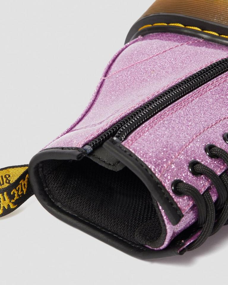 Dr Martens 1460 Glitter Snørestøvletter Barn Mørke Rosa | 49783-PVQK