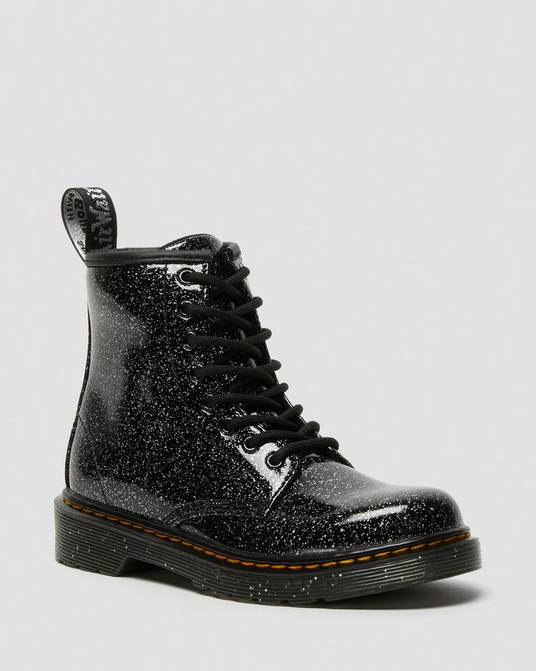 Dr Martens 1460 Glitter Snørestøvletter Barn Svarte | 74835-AVYE