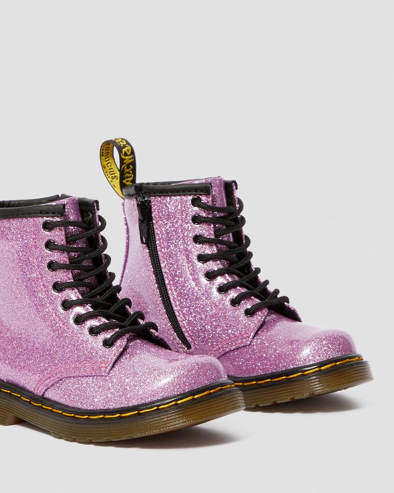 Dr Martens 1460 Glitter Snørestøvletter Barn Mørke Rosa | 30692-RDFX