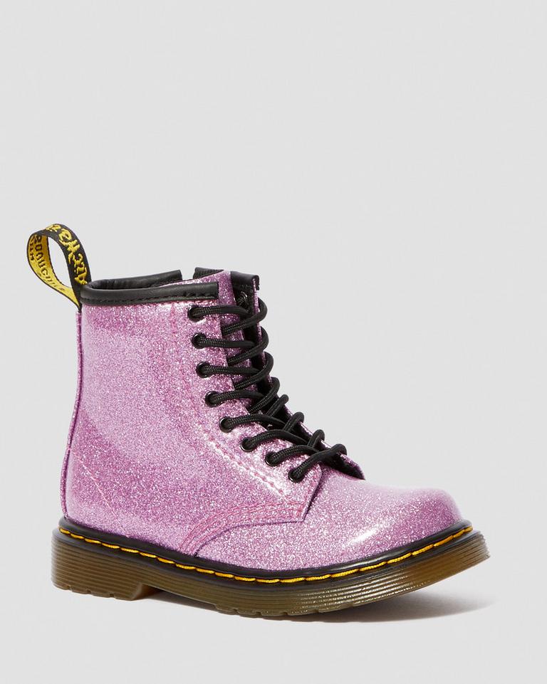 Dr Martens 1460 Glitter Snørestøvletter Barn Mørke Rosa | 30692-RDFX