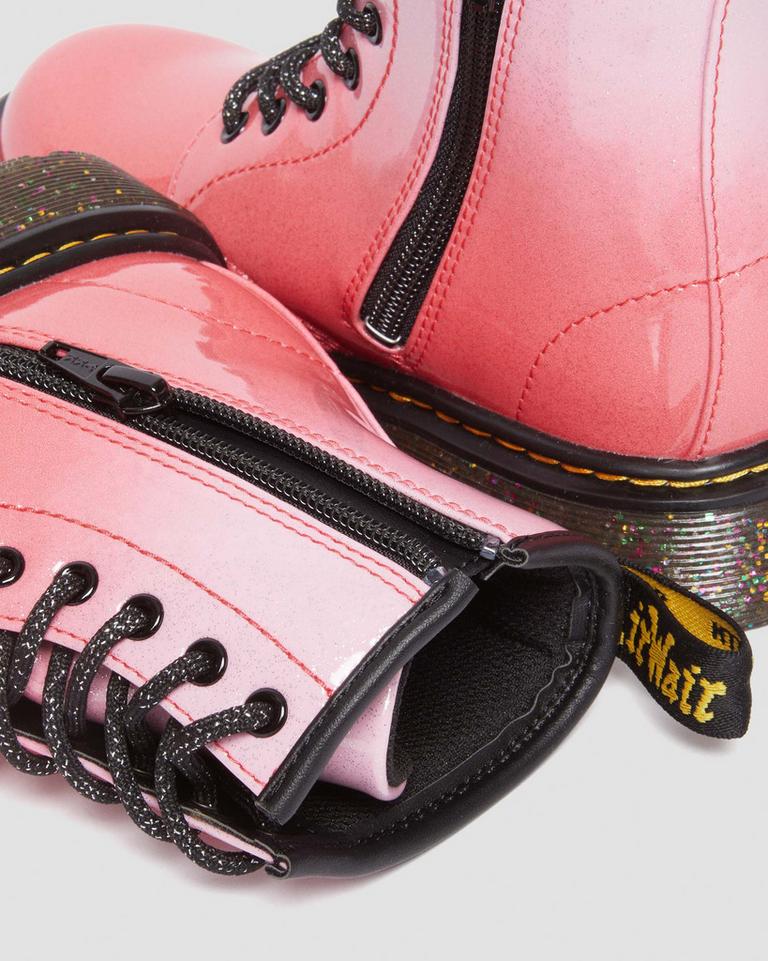 Dr Martens 1460 Gradient Glitter Leather Snørestøvletter Barn Rosa | 75032-LMKG