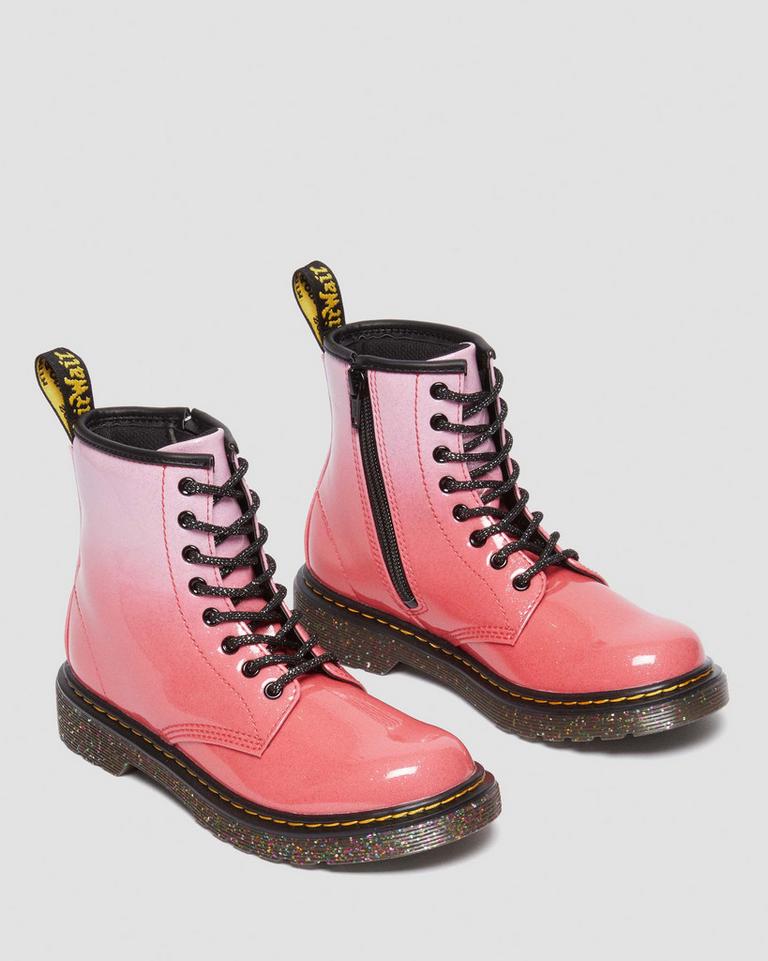 Dr Martens 1460 Gradient Glitter Leather Snørestøvletter Barn Rosa | 75032-LMKG