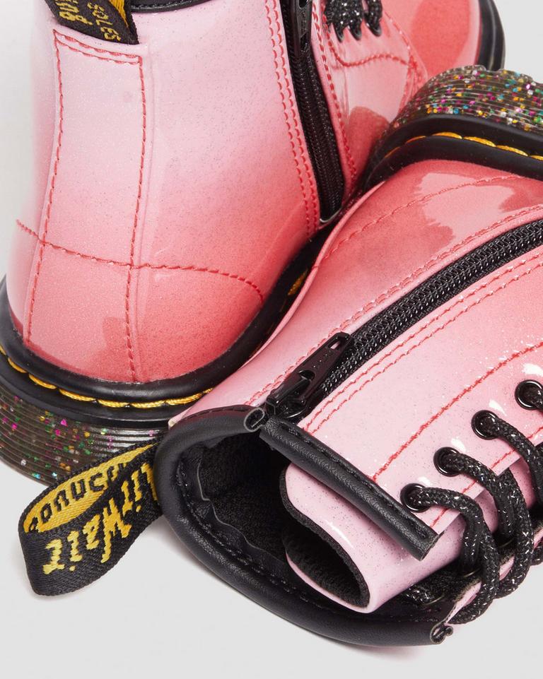 Dr Martens 1460 Gradient Glitter Leather Snørestøvletter Barn Rosa | 32901-NVBT