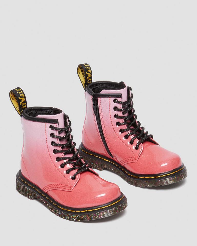 Dr Martens 1460 Gradient Glitter Leather Snørestøvletter Barn Rosa | 32901-NVBT