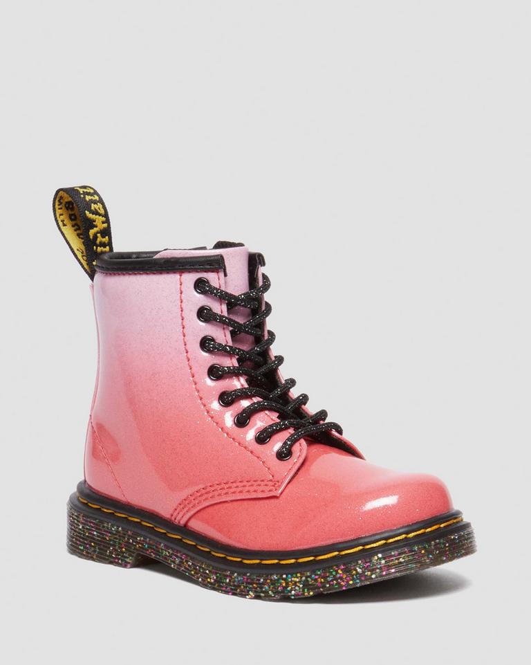 Dr Martens 1460 Gradient Glitter Leather Snørestøvletter Barn Rosa | 32901-NVBT