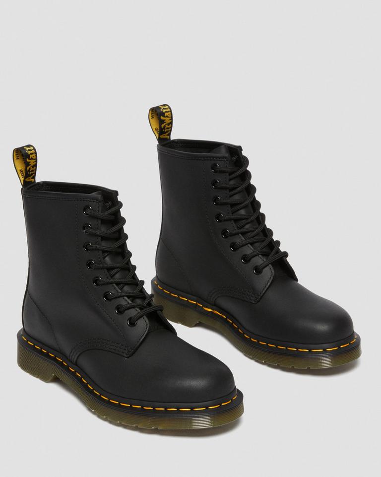 Dr Martens 1460 Greasy Leather Støvletter Dame Svarte | 84197-IULV