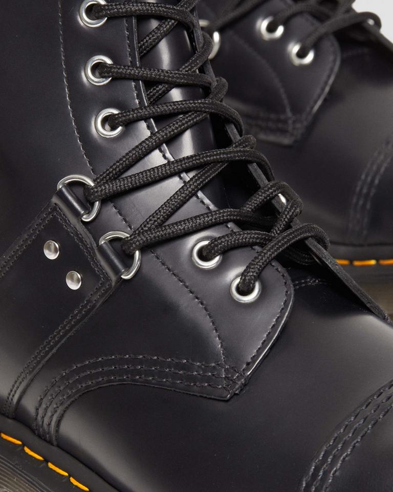 Dr Martens 1460 Hardware Polished Smooth Leather Støvletter Dame Svarte | 69712-ETSB