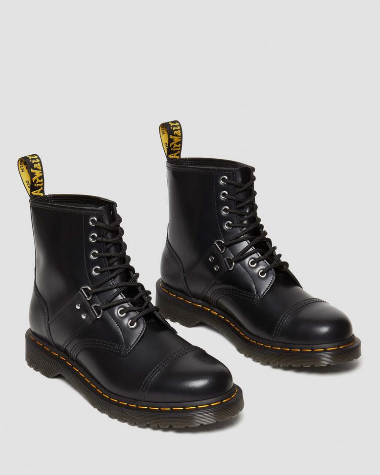 Dr Martens 1460 Hardware Polished Smooth Leather Støvletter Dame Svarte | 69712-ETSB