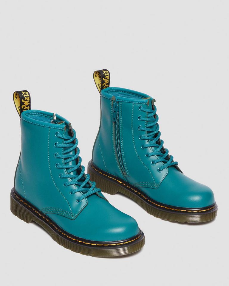 Dr Martens 1460 Leather Snørestøvletter Barn Turkis Grønn | 49637-OIPD