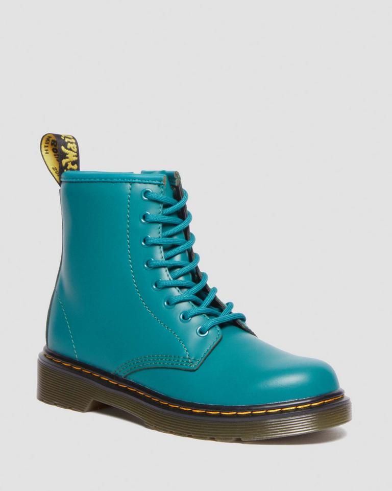 Dr Martens 1460 Leather Snørestøvletter Barn Turkis Grønn | 49637-OIPD