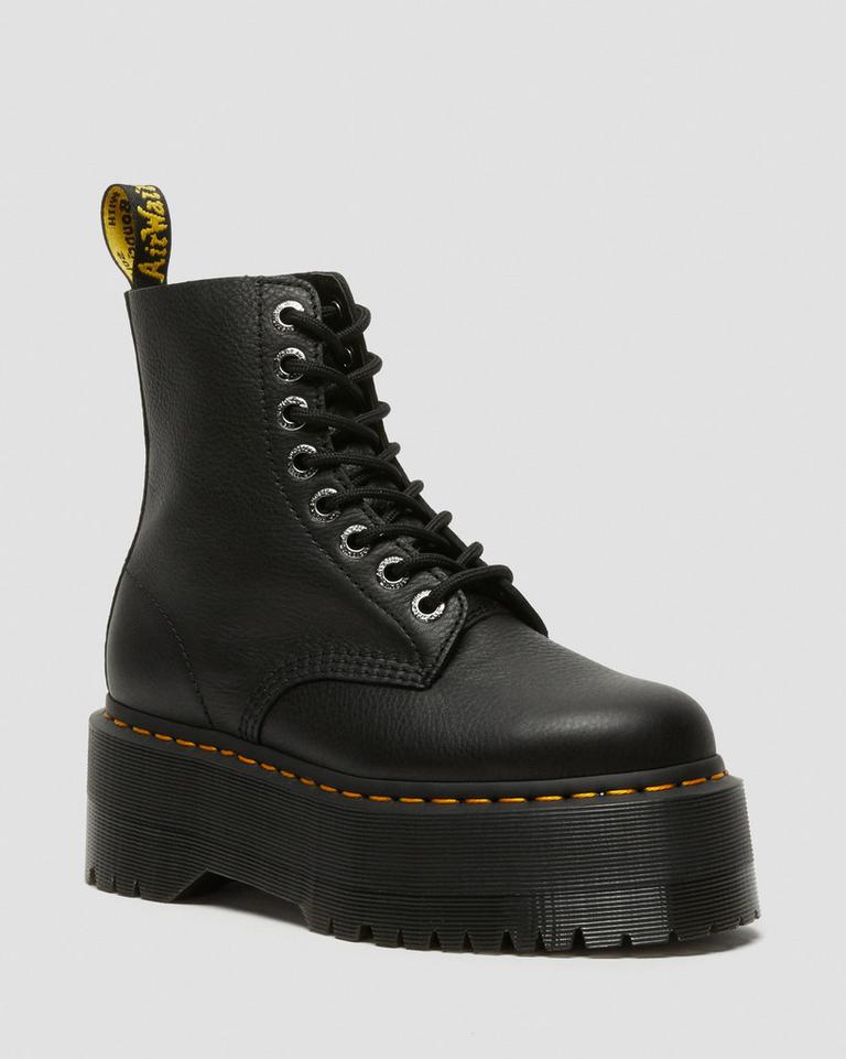 Dr Martens 1460 Pascal Max Leather Platform Støvler Dame Svarte | 42657-PSRB