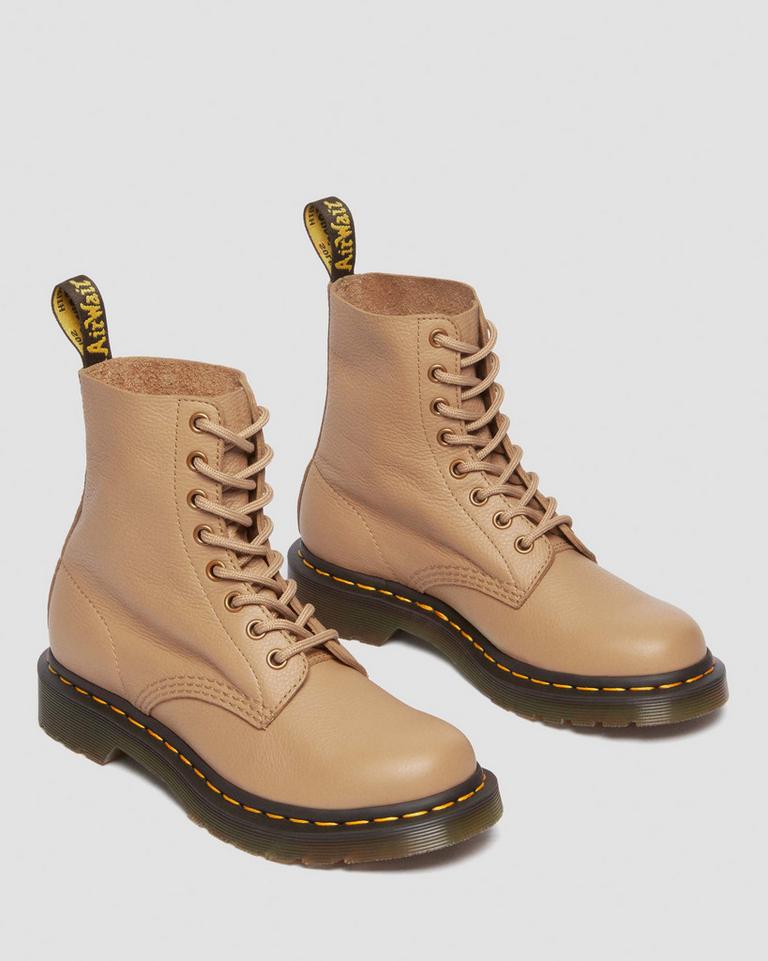 Dr Martens 1460 Pascal Virginia Leather Støvletter Dame Brune | 96174-DOMB