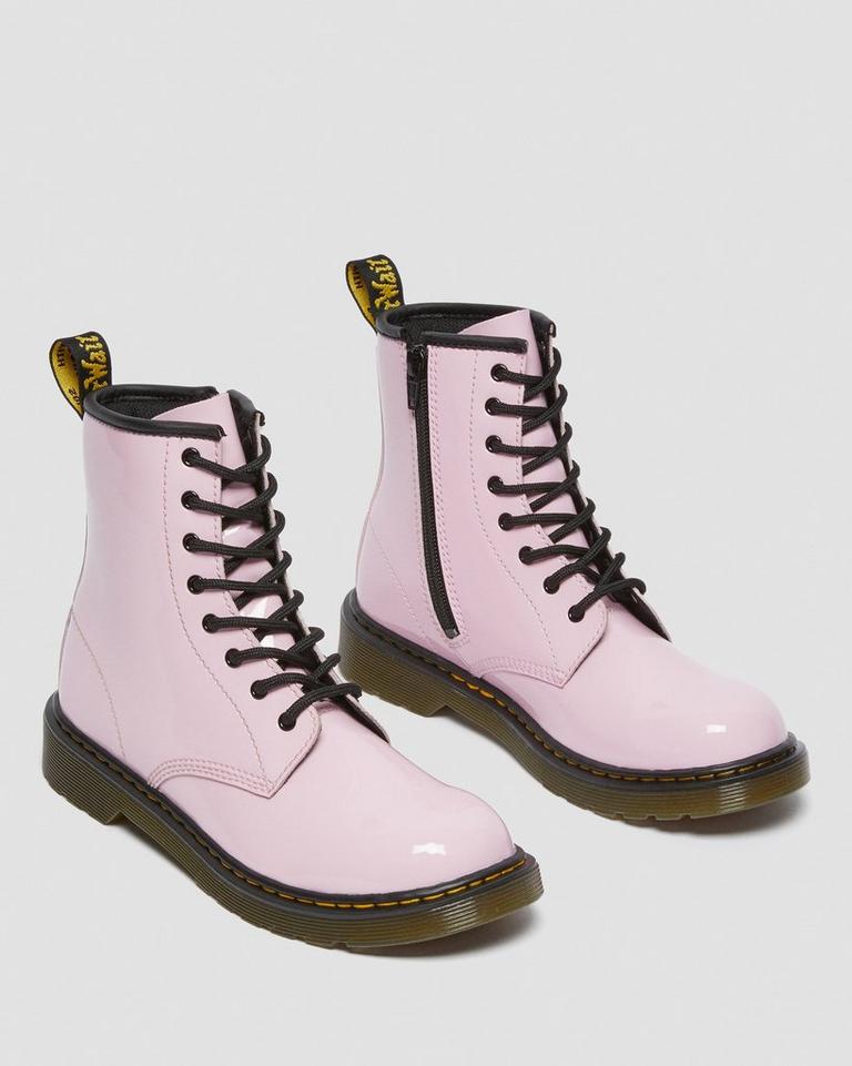 Dr Martens 1460 Patent Leather Snørestøvletter Barn Rosa | 12354-IUVA