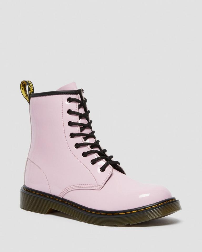 Dr Martens 1460 Patent Leather Snørestøvletter Barn Rosa | 12354-IUVA