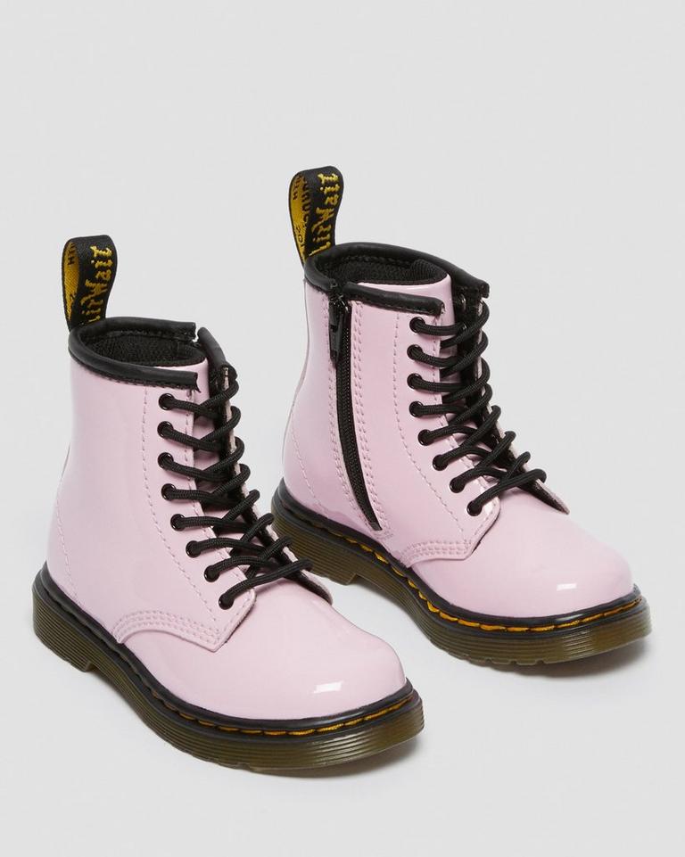 Dr Martens 1460 Patent Leather Snørestøvletter Barn Rosa | 54120-KVPW