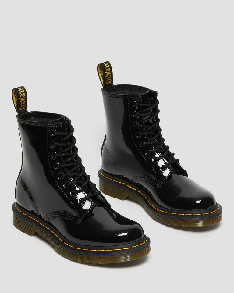 Dr Martens 1460 Patent Leather Støvletter Dame Svarte | 54186-UACE