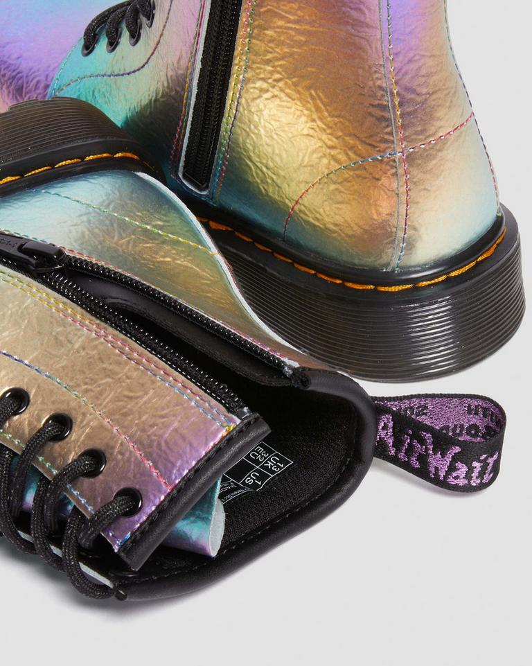 Dr Martens 1460 Rainbow Crinkle Leather Snørestøvletter Barn Multicolor | 28973-JICP