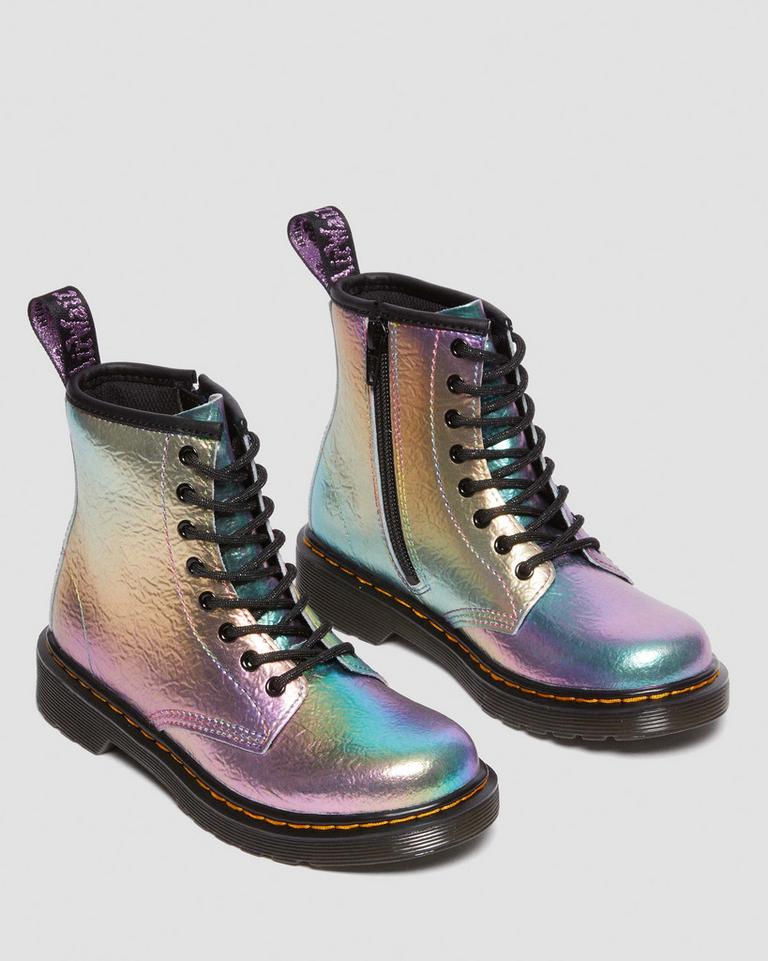 Dr Martens 1460 Rainbow Crinkle Leather Snørestøvletter Barn Multicolor | 28973-JICP