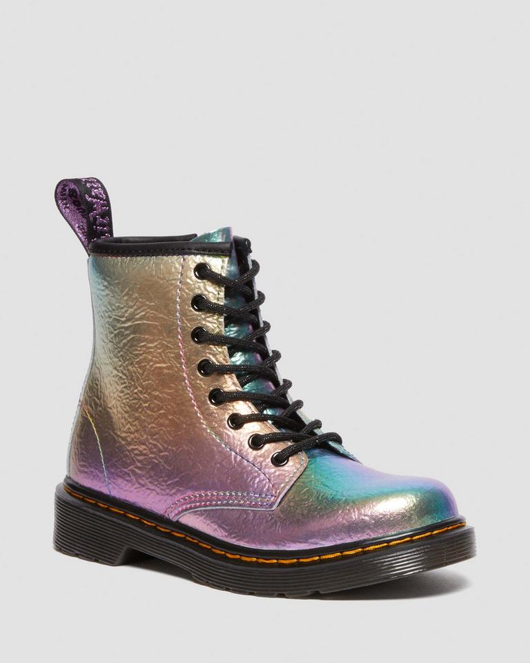 Dr Martens 1460 Rainbow Crinkle Leather Snørestøvletter Barn Multicolor | 28973-JICP