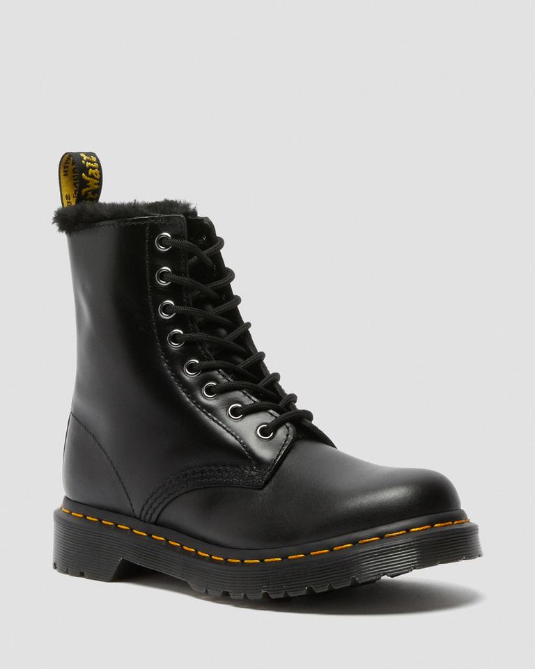 Dr Martens 1460 Serena Faux Fur Lined Vinterstøvler Dame Mørke Grå | 37829-MPXH