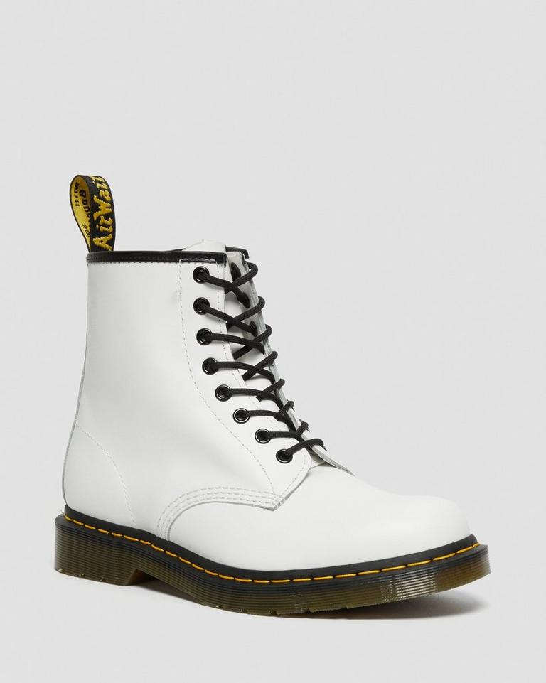 Dr Martens 1460 Smooth Leather Støvletter Dame Hvite | 69351-KYUL