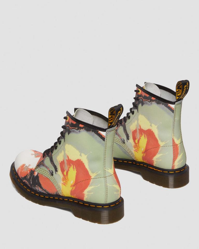 Dr Martens 1460 Tate 'Volcanic Flare' Leather Støvletter Dame Multicolor | 81569-ACLF