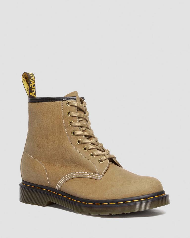 Dr Martens 1460 Tumbled Nubuck Leather Støvletter Dame Brune | 74632-WYUM