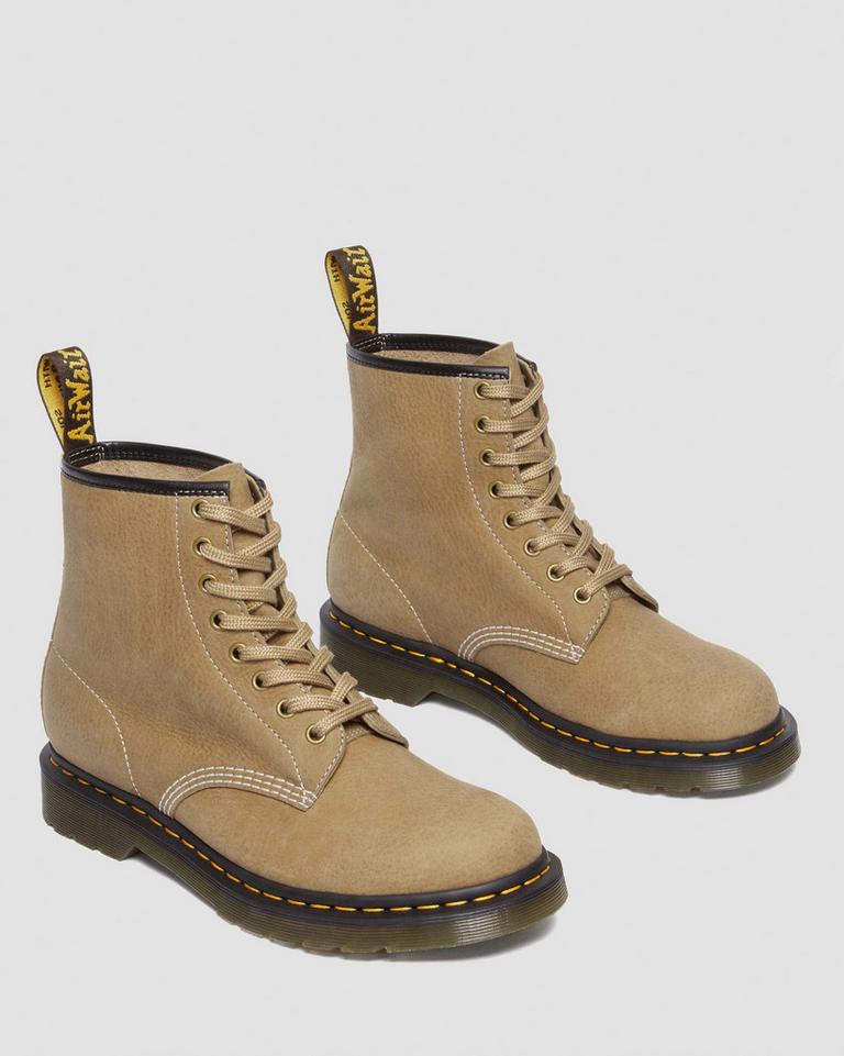 Dr Martens 1460 Tumbled Nubuck Leather Støvletter Herre Brune | 56092-FKCW