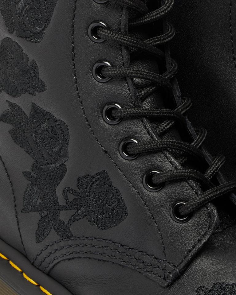 Dr Martens 1460 Vonda Mono Floral Støvletter Dame Svarte | 18053-MKEP