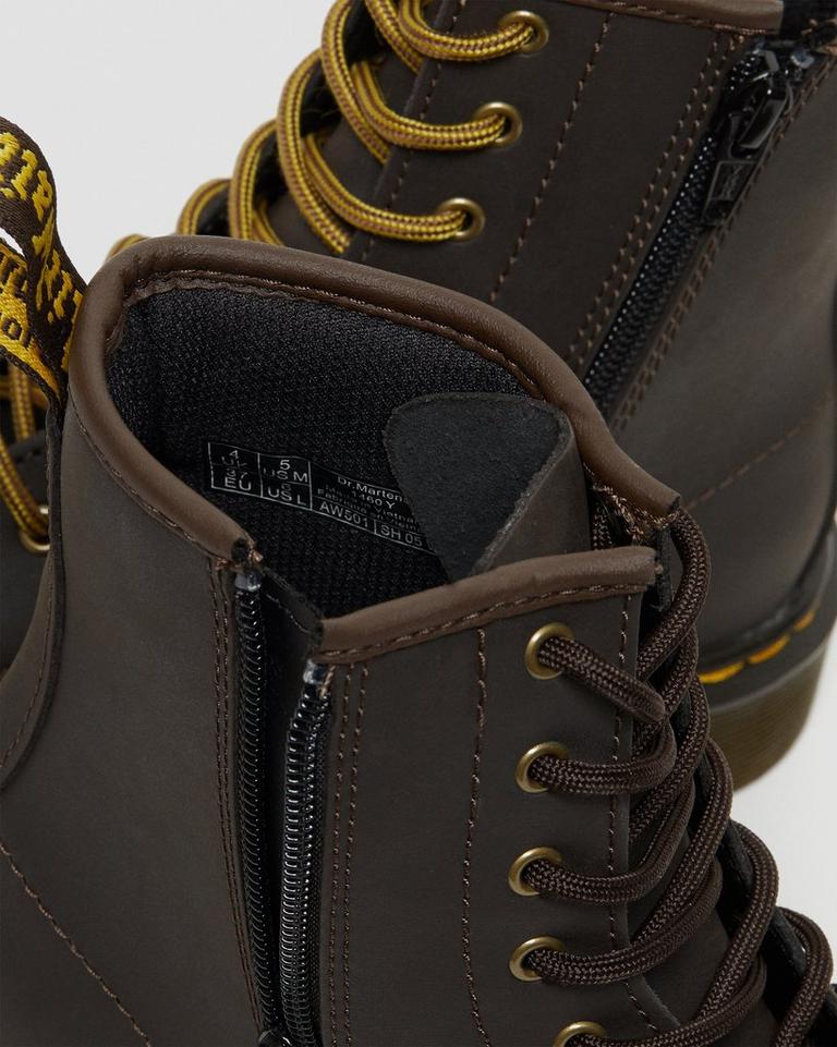 Dr Martens 1460 Wildhorse Leather Snørestøvletter Barn Mørke Brune | 68917-IDBG